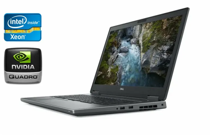 Мобільна робоча станція Dell Precision 7740 / 17.3" (1920x1080) IPS / Intel Xeon E-2276M (6 (12) ядер по 2.8 - 4.7 GHz) / 64 GB DDR4 / 512 GB SSD / nVidia Quadro RTX 4000, 8 GB GDDR6, 256-bit / WebCam / Windows 10 б/в - зображення 1