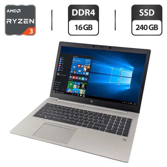 Ноутбук HP EliteBook 755 G5 / 15.6" (1920x1080) IPS / AMD Ryzen 3 Pro 2300U (4 ядра по 2.0 - 3.4 GHz) / 16 GB DDR4 / 240 GB SSD / AMD Radeon Vega 6 Graphics / WebCam б/в - зображення 1