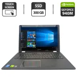 Ноутбук-трансформер Lenovo Yoga 500-15IBD / 15.6'' (1920x1080) TN Touch / Intel Core i5-5200U (2 (4) ядра по 2.2 - 2.7 GHz) / 8 GB DDR3 / 300 GB SSD / nVidia GeForce 940M, 2 GB GDDR3, 64-bit / WebCam б/в