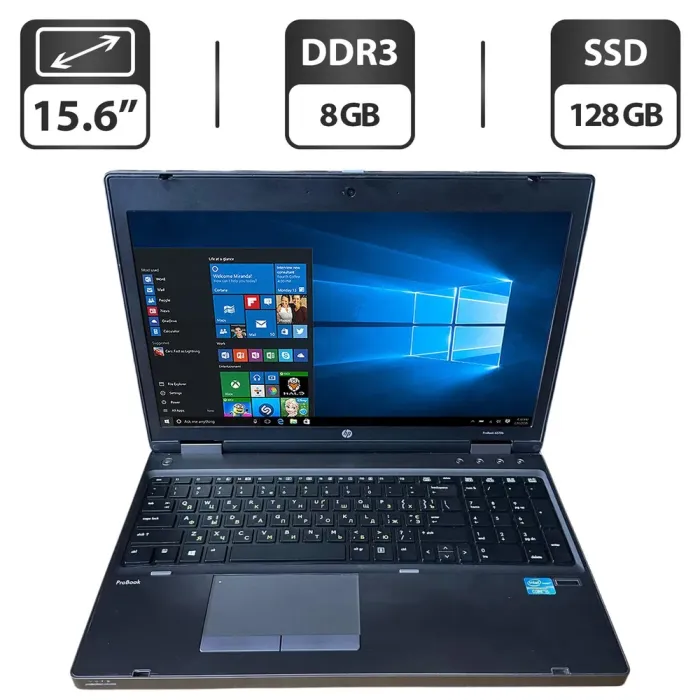 Ноутбук Б-клас HP ProBook 6570b / 15.6" (1600x900) TN / Intel Core i5-3210M (2 (4) ядра по 2.5 - 3.1 GHz) / 8 GB DDR3 / 128 GB SSD / Intel HD Graphics 4000 / WebCam / DVD-ROM б/в - зображення 1