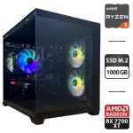 Збірка під замовлення: ігровий ПК Gamdias Aura GC10M ARGB Tower / AMD Ryzen 5 7500F (6 (12) ядер по 3.7 - 5.0 GHz) / 32 GB DDR5 / 1000 GB SSD M.2 / AMD Radeon RX 7700 XT, 12 GB GDDR6, 192-bit / 850W б/в