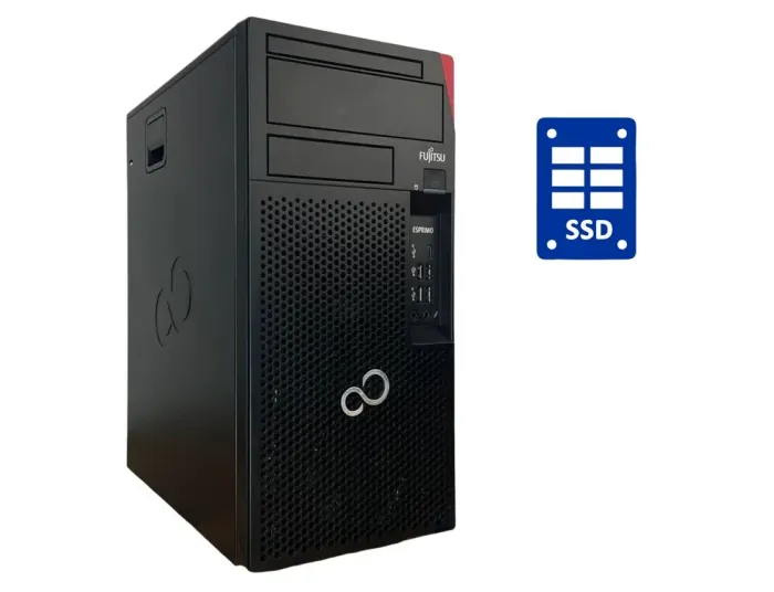 ПК Б-клас Fujitsu Esprimo P758 E85+ Tower / Intel Core i3-8100 (4 ядра по 3.6 GHz) / 16 GB DDR4 / 256 GB SSD + 500 GB HDD / Intel UHD Graphics 630 б/в - зображення 1