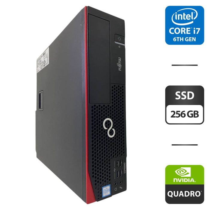 Комп'ютер Fujitsu Esprimo D956 E85 SFF / Intel Core i7-6700 (4 (8) ядра по 3,4 - 4,0 ГГц) / 16 ГБ DDR4 / 256 ГБ SSD / nVidia Quadro K1200, 4 ГБ GDDR5, 128-біт б/в - зображення 1