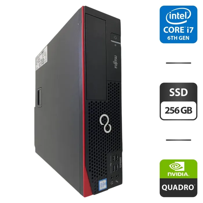 Комп'ютер Fujitsu Esprimo D956 E85 SFF / Intel Core i7-6700 (4 (8) ядра по 3,4 - 4,0 ГГц) / 16 ГБ DDR4 / 256 ГБ SSD / nVidia Quadro K1200, 4 ГБ GDDR5, 128-біт б/в - зображення 1