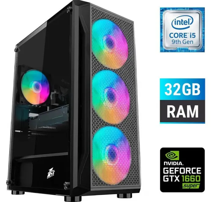 Ігровий ПК Dtop Gaming i596M Tower / Intel Core i5-9400F (6 ядер по 2.9 - 4.1 GHz) / 32 GB DDR4 / 480 GB SSD / nVidia GeForce GTX 1660 Super, 6 GB GDDR6, 192-bit / 500W - зображення 1