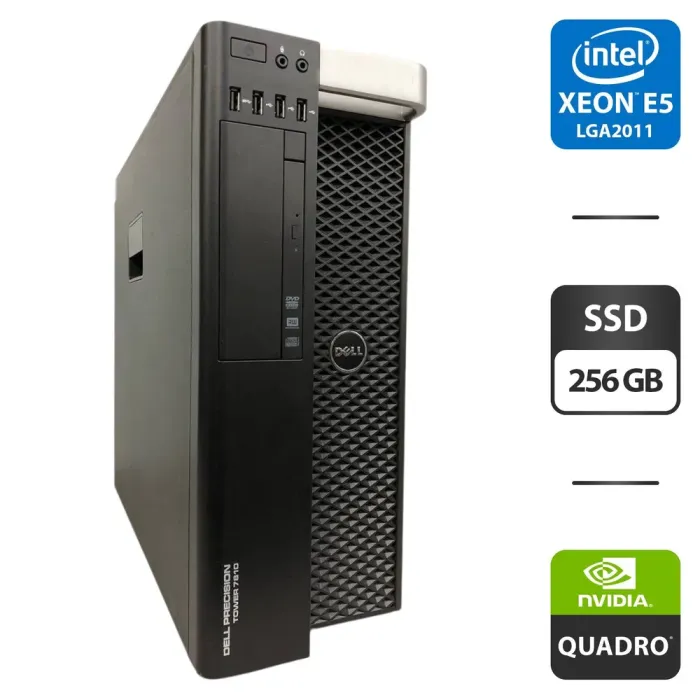 Робоча станція Dell Precision T7810 Tower / 2x Intel Xeon E5-2699 v3 (18 (36) ядер по 2.3 - 3.6 GHz) / 64 GB DDR4 / 256 GB SSD / nVidia Quadro M4000, 8 GB GDDR5, 256-bit / DVD-ROM б/в - зображення 1