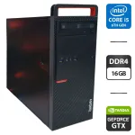 Комп'ютер Lenovo ThinkCentre M800 Tower / Intel Core i5-6600K (4 ядра по 3,5 - 3,9 ГГц) / 16 ГБ DDR4 / 512 ГБ SSD + 500 ГБ HDD / nVidia GeForce GTX 1050 Ti, 4 ГБ GDDR5, 128-біт / DVD-ROM б/в