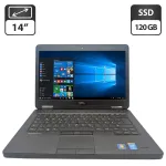 Ноутбук Dell Latitude E5440 / 14" (1366x768) TN / Intel Core i5-4200U (2 (4) ядра по 1.6 - 2.6 GHz) / 8 GB DDR3 / 120 GB SSD / Intel HD Graphics 4400 / WebCam / DVD-ROM б/в