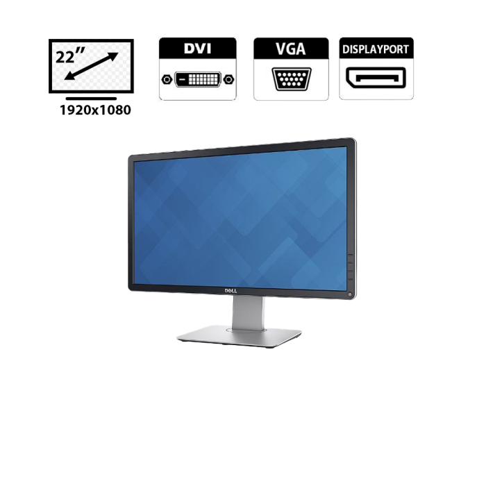 Монітор Dell P2214Hb / 22" (1920x1080) IPS / 1x DP, 1x DVI, 1xVGA, 4x USB 2.0 б/в - зображення 1