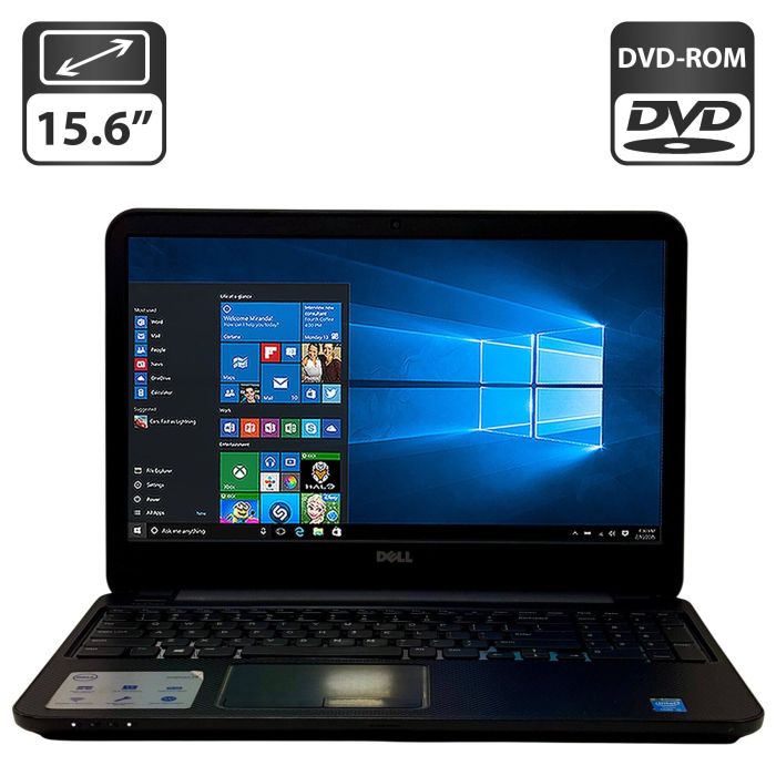 Ноутбук Б-клас Dell Inspiron 3537 / 15.6" (1366x768) TN / Intel Core i3-4010U (2 (4) ядра по 1.7 GHz) / 8 GB DDR3 / 500 GB HDD / Intel HD Graphics 4400 / WebCam / DVD-ROM / Windows 10 Pro б/в - изображение 1
