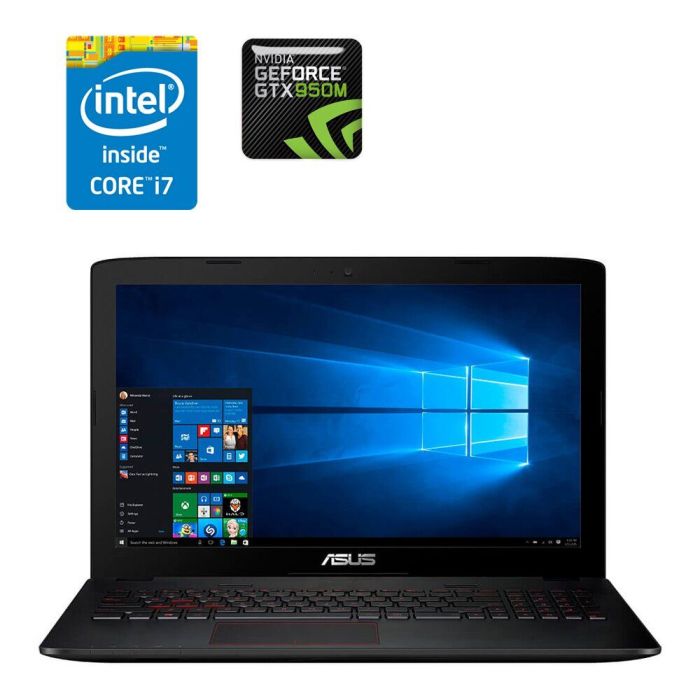 Ігровий ноутбук Б-клас Asus ROG RG52VW-RS71 / 15.6" (1920x1080) TN / Intel Core i7-6700HQ (4 (8) ядра по 2.6 - 3.5 GHz) / 16 GB DDR4 / 240 GB SSD / nVidia GeForce GTX 960M, 2 GB GDDR5, 128-bit / WebCam б/в - зображення 1