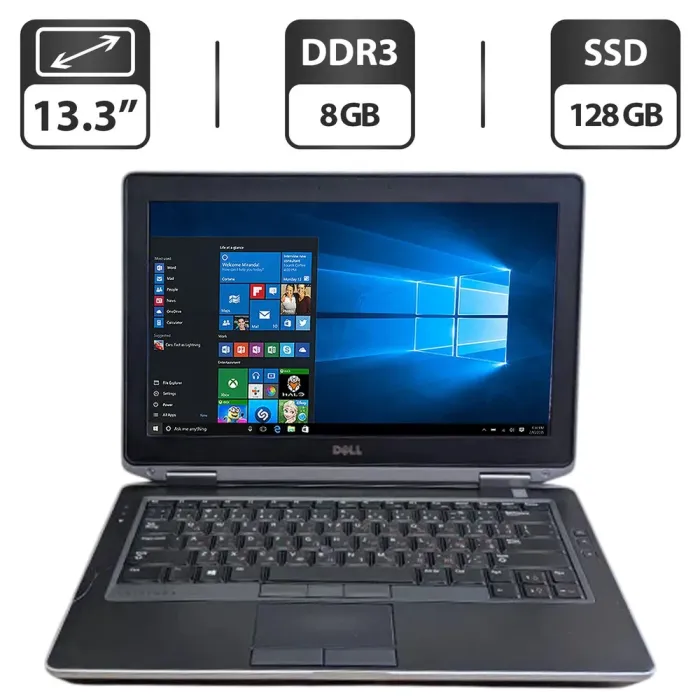 Ноутбук Б-клас Dell Latitude E6330 / 13.3" (1366x768) TN / Intel Core i5-3340M (2 (4) ядра по 2.7 - 3.4 GHz) / 8 GB DDR3 / 128 GB SSD / Intel HD Graphics 4000 б/в - зображення 1