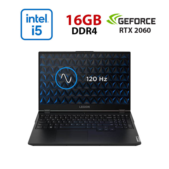 Ігровий ноутбук Lenovo Legion 5 15IMH05H / 15,6" (1920x1080) IPS / Intel Core i5-10300H (4 (8) ядер по 2,5 - 4,5 ГГц) / 16 ГБ DDR4 / 480 ГБ SSD / nVidia GeForce RTX 2060, 6 ГБ GDDR6, 192-біт / Веб-камера б/в - зображення 1