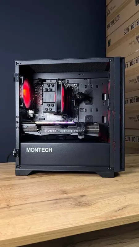 Збірка під замовлення: ігровий ПК Montech Air 100 ARGB Tower / AMD Ryzen 5 8400F (6 (12) ядер по 4.2 - 4.7 GHz) / 16 GB DDR5 / 512 GB SSD M.2 / nVidia GeForce RTX 3060 Ti, 8 GB GDDR6, 256-bit / 650W б/в - зображення 7