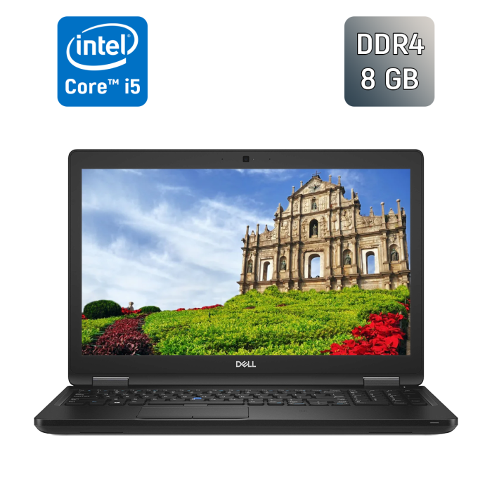 Ультрабук Dell Latitude 5590 / 15.6" (1920x1080) IPS / Intel Core i5-7300U (2 (4) ядра по 2.6 - 3.5 GHz) / 8 GB DDR4 / 256 GB SSD / Intel HD Graphics 620 / WebCam / Windows 10 б/в - изображение 1
