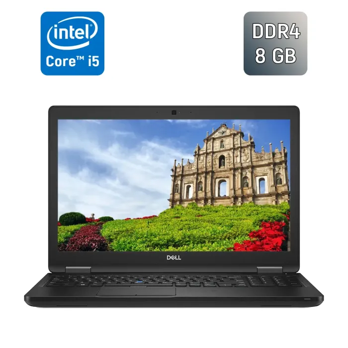 Ультрабук Dell Latitude 5590 / 15.6" (1920x1080) IPS / Intel Core i5-7300U (2 (4) ядра по 2.6 - 3.5 GHz) / 8 GB DDR4 / 256 GB SSD / Intel HD Graphics 620 / WebCam / Windows 10 б/в - зображення 1