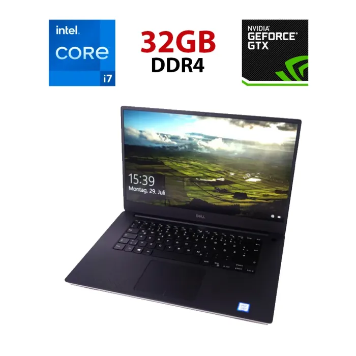 Ігровий ноутбук Dell XPS 15 7590 / 15.6" (3840x2160) IPS / Intel Core i7-9750H (6 (12) ядер по 2.6 - 4.5 GHz) / 32 GB DDR4 / 1000 GB SSD / nVidia GeForce GTX 1650, 4 GB GDDR5, 128-bit / WebCam б/в - зображення 1