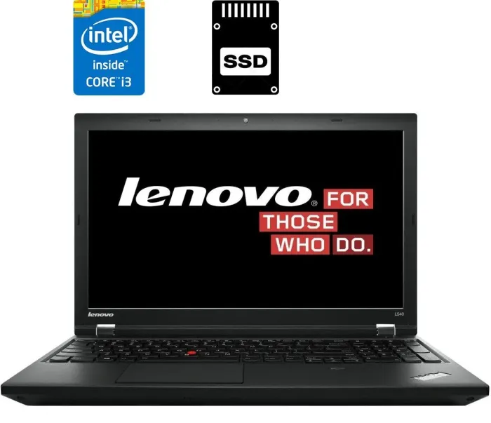 Ноутбук Б-клас Lenovo ThinkPad L540 / 15.6" (1366x768) TN / Intel Core i3-4000M (2 (4) ядра по 2.4 GHz) / 4 GB DDR3 / 120 GB SSD / Intel HD Graphics 4600 / WebCam / miniDP б/в - зображення 1