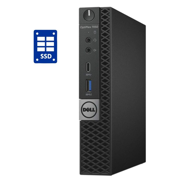 Неттоп Dell OptiPlex 7050 Micro USFF / Intel Core i3-6100T (2 (4) ядра по 3.2 GHz) / 8 GB DDR4 / 128 GB SSD / Intel HD Graphics 530 б/в - зображення 1