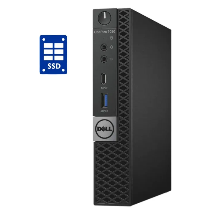 Неттоп Dell OptiPlex 7050 Micro USFF / Intel Core i3-6100T (2 (4) ядра по 3.2 GHz) / 8 GB DDR4 / 128 GB SSD / Intel HD Graphics 530 б/в - зображення 1