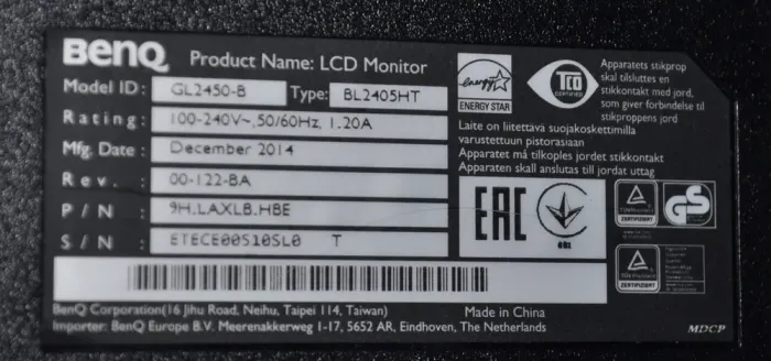 Комплект: HP EliteDesk 800 G3 SFF / Intel Core i5-6500 (4 ядра по 3.2 - 3.6 GHz) / 8 GB DDR4 / 240 GB SSD + 250 GB HDD / Intel HD Graphics 530 / DVD-ROM + Монітор Acer BL2405HT / 24" (1920x1080) TN / DVI, HDMI + Windows 11 P б/в - зображення 6