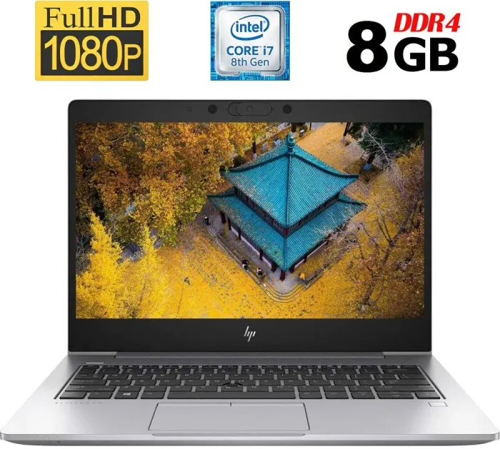 Ультрабук Б-клас HP EliteBook 830 G6 / 13.3" (1920x1080) IPS / Core i7-8665U (4(8) ядра по 1.9-4.8 GHz) / 8GB DDR4 / 256GB SSD M.2 / UHD Graphics 620 / WebCam / Fingerprint / HDMI б/в - зображення 1