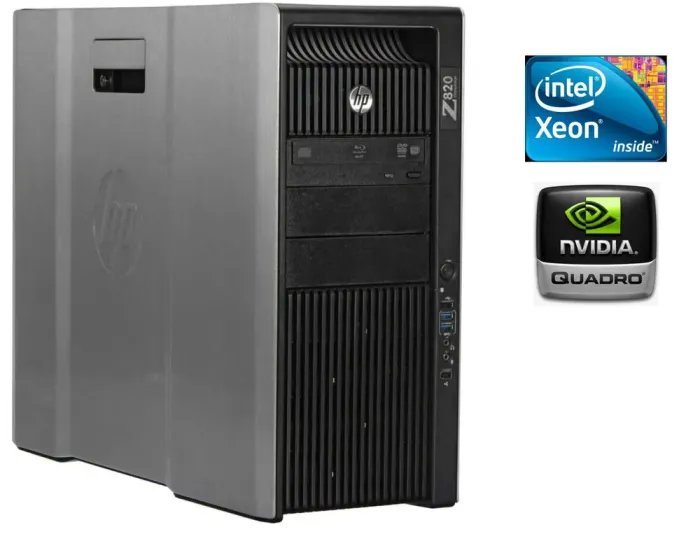Робоча станція HP Z820 Workstation Tower / 2x Intel Xeon E5 2640 V1 (6(12) ядер по 2.5-3 GHz) / 32GB DDR3 / NO HDD / Quadro 2000, 1 GB GDDR5, 128-bit / DVD-ROM б/в - зображення 1
