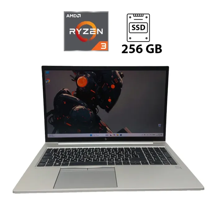 Ультрабук HP EliteBook 855 G7 / 15.6" (1920x1080) IPS / Ryzen 3 Pro 4450U (4 (8) ядра по 2.4 - 3.7 GHz) / 16 GB DDR4 / 256 GB SSD / AMD Radeon Graphics / WebCam б/в - зображення 1