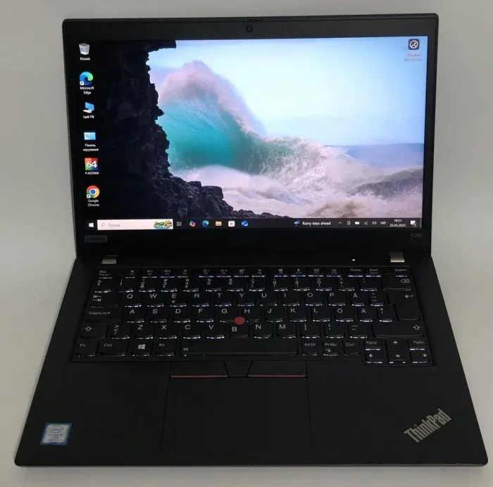 Ультрабук Б-клас Lenovo ThinkPad X390 / 13.3" (1920x1080) IPS Touch / Intel Core i5-8365U (4 (8) ядра по 1.6 - 4.1 GHz) / 16 GB DDR4 / 512 GB SSD / Intel UHD Graphics / WebCam / Win 10 Pro б/в - зображення 2