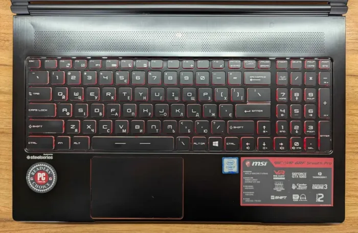 Ігровий ноутбук MSI GS63 / 15.6" (1920x1080) IPS / Intel Core i7-6700HQ (4 (8) ядра по 2.6 - 3.5 GHz) / 16 GB DDR4 / 256 GB SSD + 1000 GB HDD / nVidia GeForce GTX 1060, 6 GB GDDR5, 192-bit / WebCam / Windows 10 б/в - зображення 3