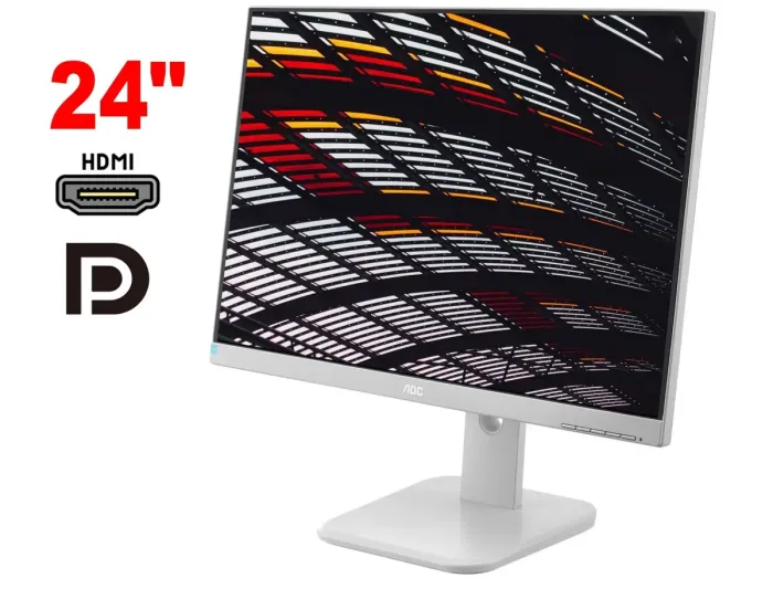 Монітор AOC 24P1 / 24" (1920x1080) IPS / 1x HDMI, 1x DisplayPort, 1x DVI, 1x VGA, 4x USB 3.0, 2x Audio / 2x 2.0W / VESA 100x100 / Pivot б/в - зображення 1