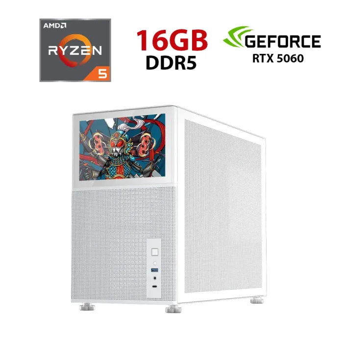 Ігровий ПК Ice Mi6-EV White Tower / AMD Ryzen 5 8400F (6 (12) ядер по 4,2 - 4,7 ГГц) / 16 ГБ DDR5 / 1000 ГБ SSD / nVidia GeForce RTX 5060, 8 ГБ GDDR7, 128-біт - зображення 1