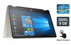 Ноутбук-трансформер Б-клас HP Pavilion x360m 14m-dn0003dx / 14" (1920x1080) IPS Touch / Intel Core i5-8265U (4 (8) ядра по 1.6 - 3.9 GHz) / 8 GB DDR4 / 256 GB SSD / Intel UHD Graphics 620 / WebCam / TouchID / Windows 10 б/в