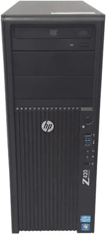 Робоча станція HP Z420 Workstation Tower / Intel Xeon E5-1650 V2 (6 (12) ядер по 3.2 - 3.9 GHz) / 64 GB DDR3 / NO HDD / nVidia Quadro 2000, 1 GB GDDR5, 128-bit / DVD-RW б/в - зображення 2