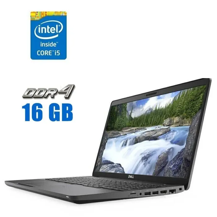 Ультрабук Dell Latitude 5500 / 15.6" (1920x1080) IPS / Intel Core i5-8250U (4 (8) ядра по 1.6 - 3.4 GHz) / 16 GB DDR4 / 512 GB SSD / Intel UHD Graphics 620 / WebCam / 4G (LTE) б/в - зображення 1