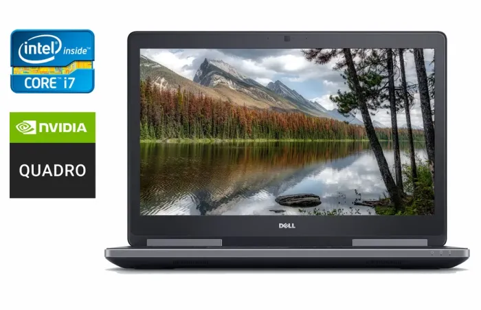 Мобільна робоча станція Dell Precision 7720 / 17.3" (1920x1080) IPS / Intel Core i7-6820HQ (4 (8) ядра по 2.7 - 3.6 GHz) / 32 GB DDR4 / 512 GB SSD + 1000 GB HDD / nVidia Quadro P3000, 6 GB GDDR5, 192-bit / WebCam / Windows 10 б/в - зображення 1