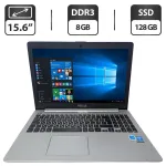 Ноутбук Asus K551L / 15.6" (1366x768) TN / Intel Core i3-4030U (2 (4) ядра по 1.9 GHz) / 8 GB DDR3 / 128 GB SSD / Intel HD Graphics 4400 / WebCam б/в