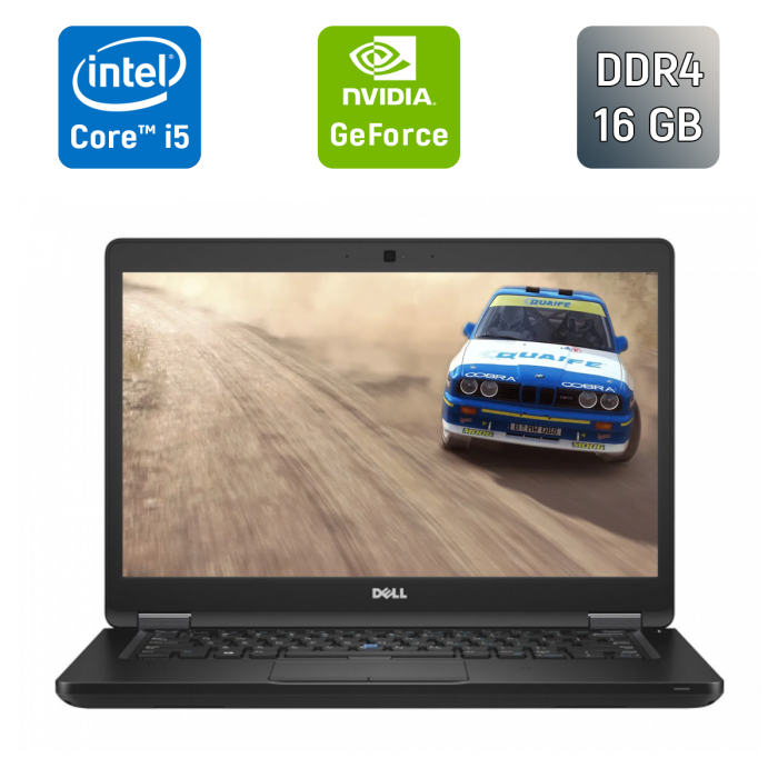 Ультрабук Dell Latitude 5480 / 14" (1920x1080) IPS Touch / Intel Core i5-7440HQ (4 ядра по 2.8 - 3.8 GHz) / 16 GB DDR4 / 512 GB SSD / nVidia GeForce 930MX, 2 GB DDR3, 64-bit / WebCam / Windows 10 б/в - зображення 1