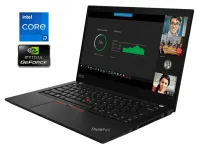 Ультрабук Lenovo ThinkPad T14 Gen 2 / 14" (1920x1080) IPS Touch / Intel Core i7-1185G7 (4 (8) ядра по 1.2 - 4.8 GHz) / 16 GB DDR4 / 256 GB SSD NVMe / nVidia GeForce MX450, 2 GB GDDR6, 64-bit / WebCam б/в