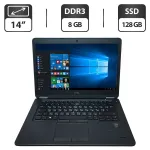 Ноутбук Dell Latitude E7450 / 14" (1366x768) TN / Intel Core i5-5300U (2 (4) ядра по 2.3 - 2.9 GHz) / 8 GB DDR3 / 128 GB SSD / Intel HD Graphics 5500 / WebCam б/в