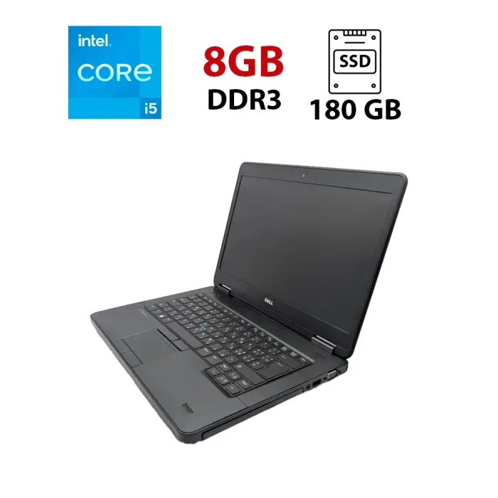 Ноутбук Dell Latitude E5440 / 14" (1366x768) TN / Intel Core i5-4300U (2 (4) ядра по 1.9 - 2.9 GHz) / 8 GB DDR3 / 180 GB SSD / Intel HD Graphics 4400 / WebCam б/в - зображення 1
