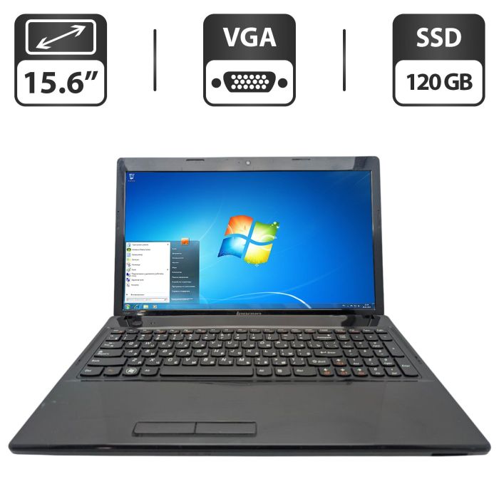Ноутбук Lenovo IdeaPad G585 / 15.6" (1366x768) TN / AMD E1-1200 (2 ядра по 1.4 GHz) / 6 GB DDR3 / 120 GB SSD / AMD Radeon HD 7310 Graphics / WebCam / DVD-ROM б/в - зображення 1