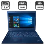 Ноутбук Lenovo ThinkPad L560 / 15.6" (1366x768) TN / Intel Core i5-6300U (2 (4) ядра по 2.4 - 3.0 GHz) / 16 GB DDR3 / 256 GB SSD / Intel HD Graphics 520 / WebCam б/в