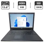Ноутбук Б-клас Dell Inspiron 15 3000 / 15.6" (1366x768) TN / Intel Core i3-4005U (2 (4) ядра по 1.7 GHz) / 8 GB DDR3 / 128 GB SSD / Intel HD Graphics 4400 / WebCam б/в