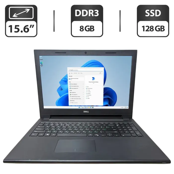 Ноутбук Б-клас Dell Inspiron 15 3000 / 15.6" (1366x768) TN / Intel Core i3-4005U (2 (4) ядра по 1.7 GHz) / 8 GB DDR3 / 128 GB SSD / Intel HD Graphics 4400 / WebCam б/в - зображення 1