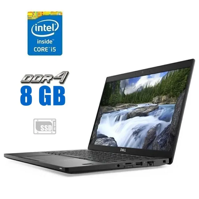 Ультрабук Dell Latitude 7390 / 13.3" (1920x1080) IPS / Intel Core i5-7300U (2 (4) ядра по 2.6 - 3.5 GHz) / 8 GB DDR4 / 128 GB SSD / Intel UHD Graphics 620 / WebCam / HDMI б/в - зображення 1