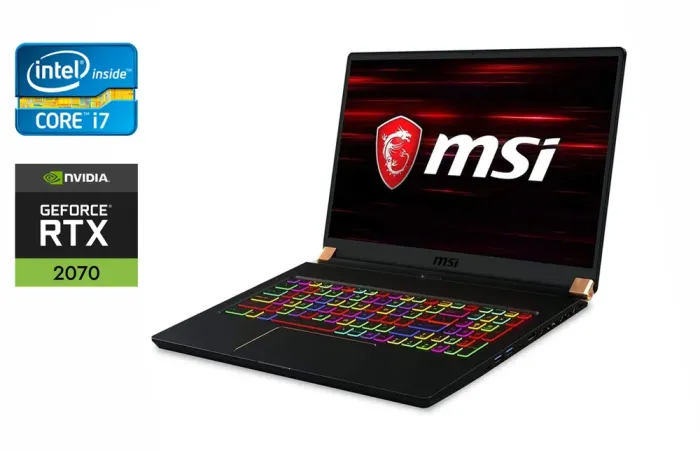 Ігровий ноутбук Б-клас MSI MS-17G1 / 17.3" (1920x1080) IPS / Intel Core i7-9750H (6 (12) ядер по 2.6 - 4.5 GHz) / 16 GB DDR4 / 512 GB SSD / nVidia GeForce RTX 2070, 8 GB GDDR6, 256-bit / WebCam / Windows 10 б/в - зображення 1