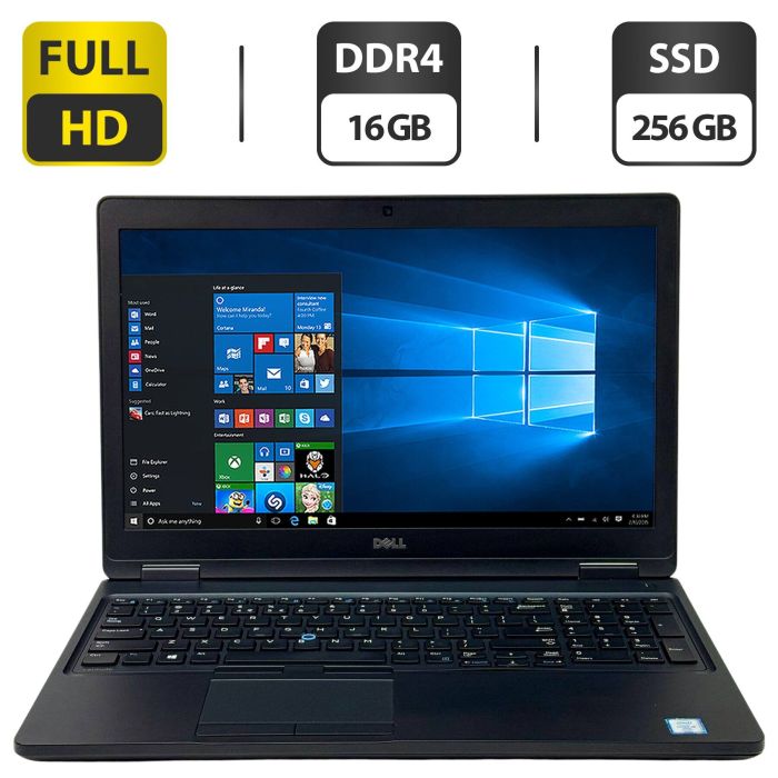 Ноутбук Dell Latitude 5580 / 15.6" (1920x1080) IPS / Intel Core i5-6300U (2 (4) ядра по 2.4 - 3.0 GHz) / 16 GB DDR4 / 256 GB SSD / Intel HD Graphics 520 / WebCam / LTE / Windows 10 Pro б/в - зображення 1