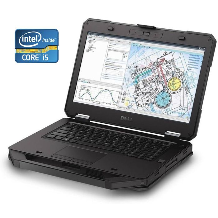Захищений ноутбук Б-класу Dell Latitude 5414 Rugged / 14" (1366x768) TN / Intel Core i5-6300U (2 (4) ядра по 2,4 - 3,0 ГГц) / 8 ГБ DDR4 / 256 ГБ SSD / Intel HD Graphics 520 / WebCam / Win 10 Pro б/в - зображення 1