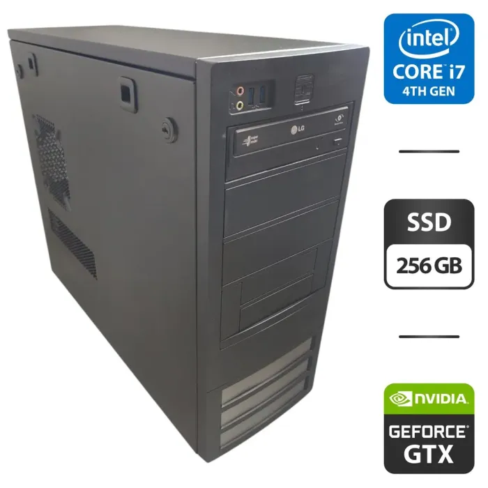 Комп'ютер NoName Tower / Intel Core i7-4770 (4 (8) ядра по 3.4 - 3.9 GHz) / 16 GB DDR4 / 256 GB SSD / nVidia GeForce GTX 650, 2 GB GDDR5, 128-bit б/в - зображення 1